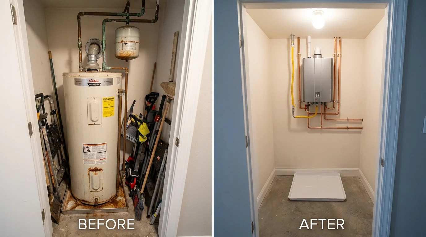 Tank water heater versus wall-mounted tankless unit comparison for Maggie Valley, NC homeowners